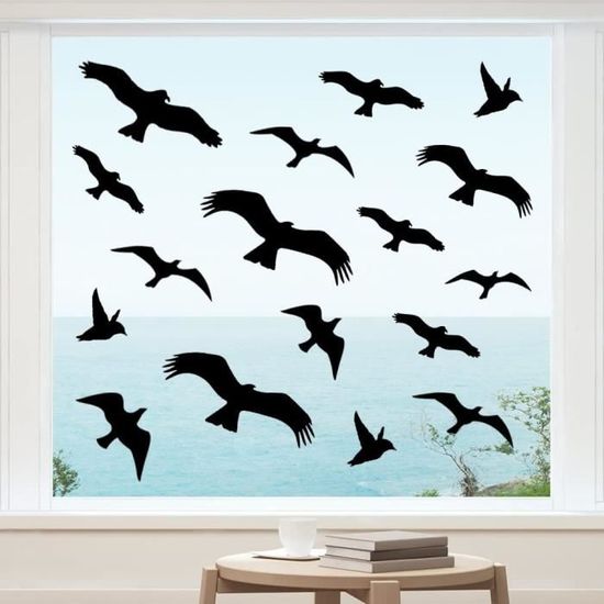 Swiftctrl Autocollants Anti-Collision Oiseaux Fenêtres - Stickers Réfléchissants UV Réutilisables - Protection Vitres Transparentes