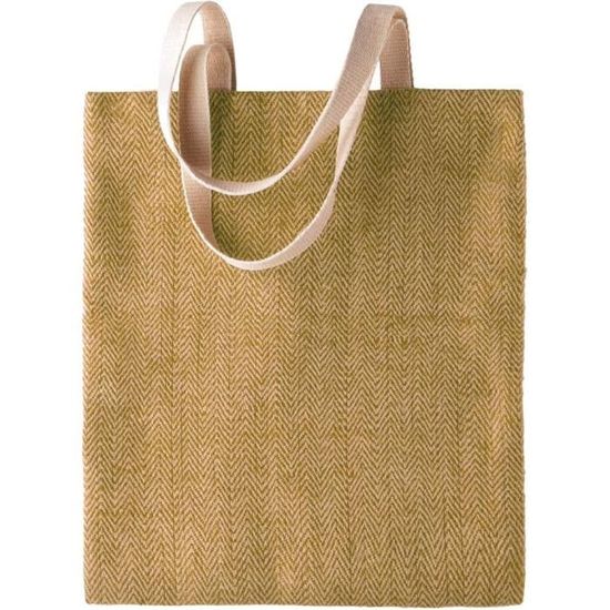 FITDON Grand Sac De Shopping Toile De Jute - Plable, Étanche, Pour Plage, Pique-Nique, Voyage Et Courses - Femme