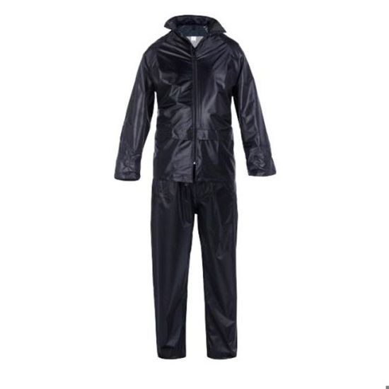 Combinaison De Pluie PVC Adulte - Veste + Pantalon Imperméable Avec Bandes Réfléchissantes Pour Cyclistes Et Professionnels - 6