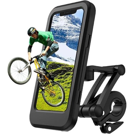 Support Téléphone Vélo étanche Lruvdox - Pochette Guidon Pour Smartphone 5 à 6.5" - Écran Tactile, Pare-soleil, Rangement