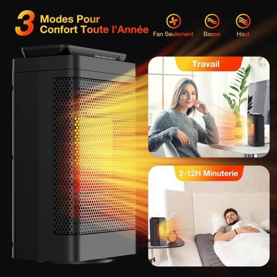 Chauffage d'appoint - MOOHOP - Mini Chauffage Electrique - 500W