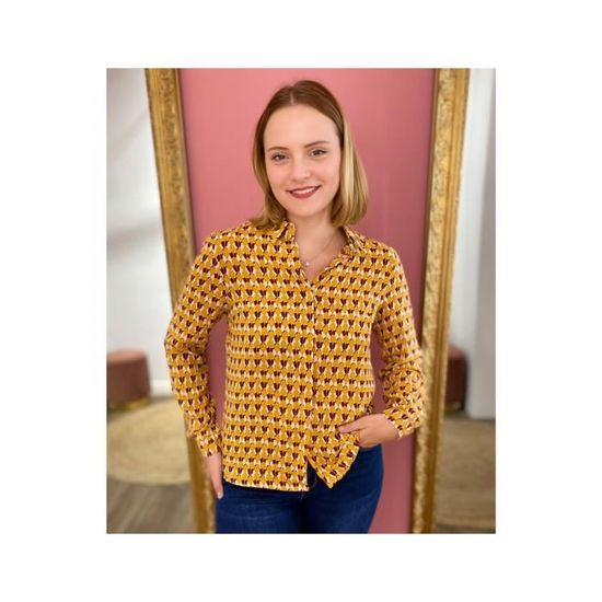 Chemisier femme motif moutarde Moutarde Cdiscount Pret a Porter