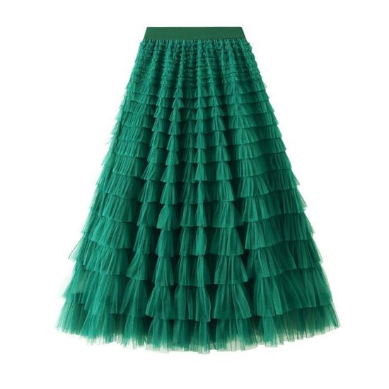 Jupe longue tulle verte 2025