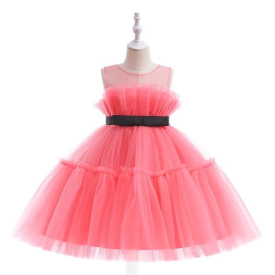 Robe Tutu Fille Bébé Avec Papillon - Tulle, Doublure Coton, Tailles 6 Mois à 5 Ans - Rose, Bleu, Violet