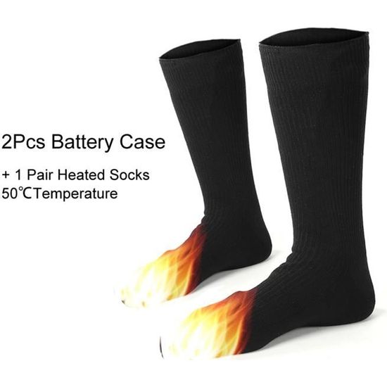 Chaussette Chauffante Avec Batterie Chaussettes Chauffantes Infactory - Piles Incluses - Taille 39-42 - Jusqu'à 49°C Chaussettes Chauffantes Femmes 35-38