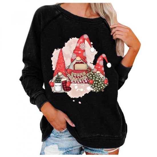 Rupt Sur Moselle Pull Noël Femme Sweat Pull Rigolo Noël Motif,Femme Haut Sweat Shirt Annick Goutal
