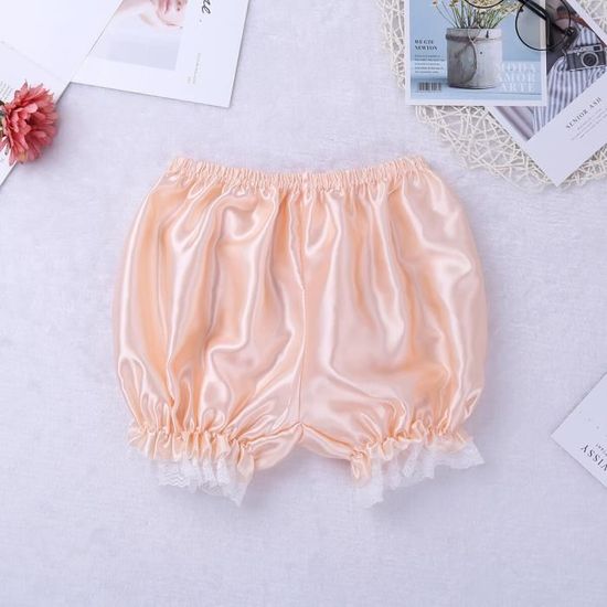 Bloomers Lolita Femme – Maille Noire Superposée – Short à Froufrous – Taille Unique