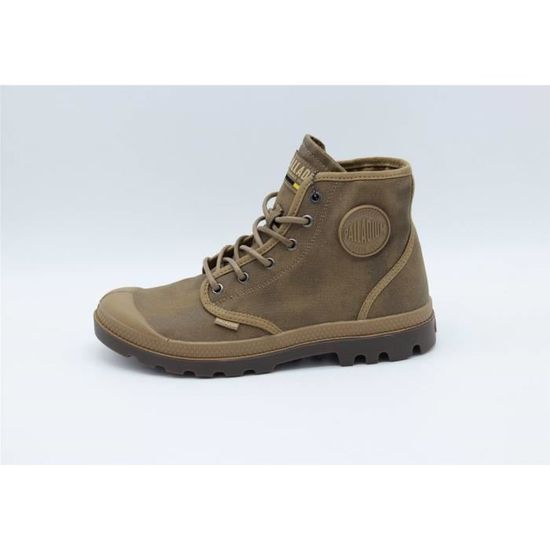Bottes PALLADIUM PAMPA HI WAX pour Femme Marron Toile Lacets Haute Marron Cdiscount Chaussures