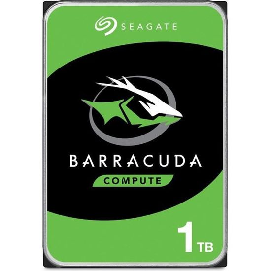 Seagate 1 TB BarraCuda Disque dur interne 3.5" (7200 RPM, 64 MB Cache, SATA 6 Gb-s, Up to 210 MB-s, ST1000DMZ10-DM010)