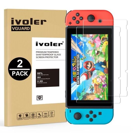 iVoler [Lot de 2] Verre Trempé pour Nintendo Switch [Garantie à Vie], Film Protection en Verre trempé écran Protecteur pour Nintendo