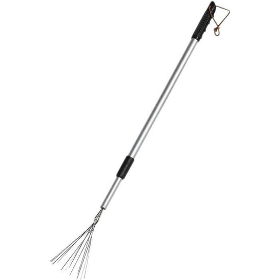 Râteau à Feuilles Télescopique En Acier Inoxydable - Largeur 60 Cm, 15 Dents - Manche Réglable - Avec Gants - Pour Jardin, Pelouse, Cour