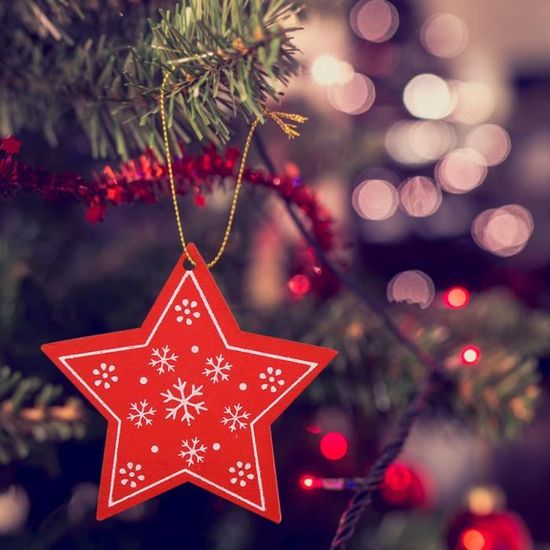 Lot De 3 Pendentifs Lumineux étoiles Pour Sapin De Noël - Ornements Rouges Lumineux