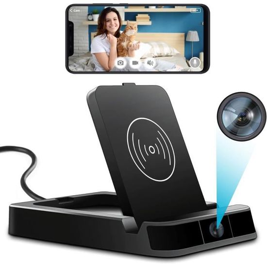 Caméra Espion WiFi ChenFec 1080P - Discret, 10000mAh, Enregistrement 110GB