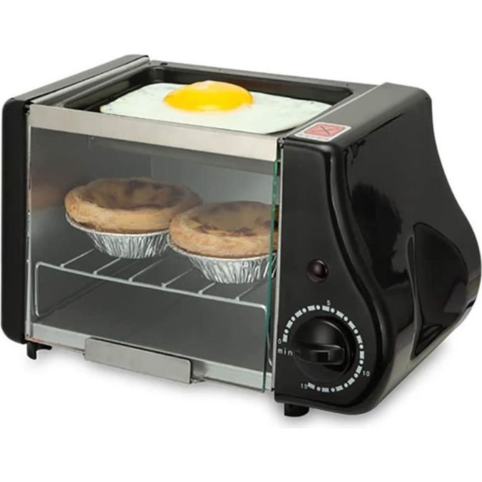 Mini Four électrique à Convection,Mini-Four avec Chaleur Tournante,Micro-ondes 2-en-1 Avec Gril,Basculer la porte en verre de haut e