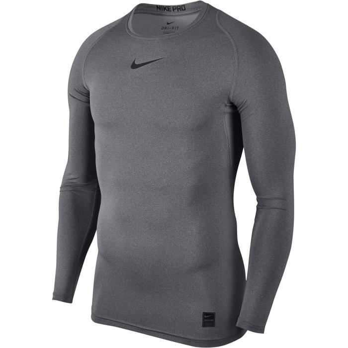 NIKE T shirt de compression Homme Gris Gris Cdiscount Pr t