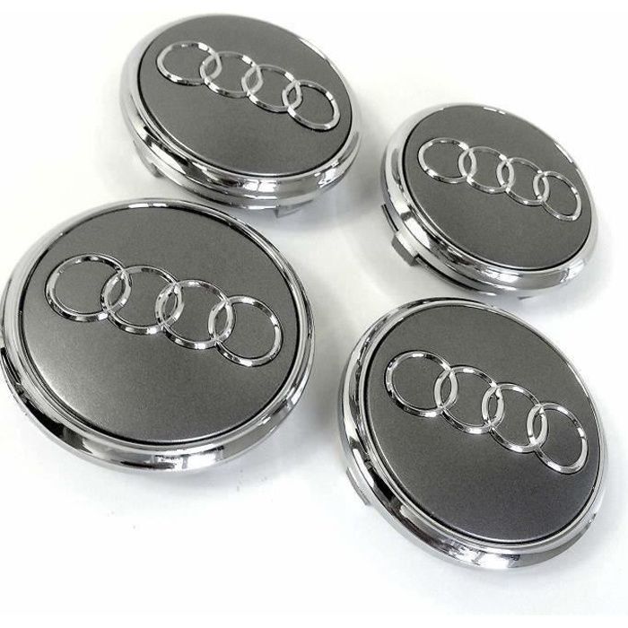 MSD 4x Logo Jante Audi Argent 69 mm Cache Moyeu Centre De Roue Emblème 4L0601170 LBQ59