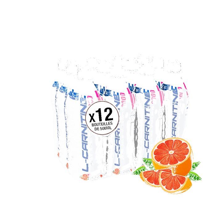 Eric Favre - Boisson L-Carnitine 500ml - Boissons - Pamplemousse - Pack de 12 unités