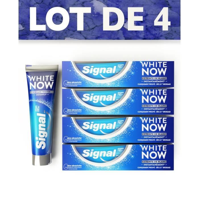 SIGNAL Lot de 4 dentifrices White Now Original Blancheur – 4 x 75 ml