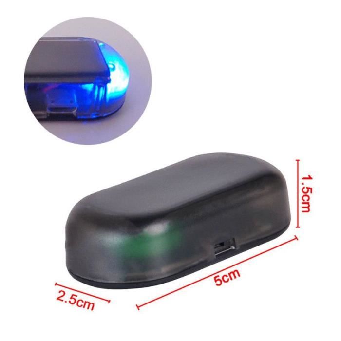 Couleur bleue Fausse Lampe d'Alarme Solaire Pour Voiture, 1 Pièce, Système de Sécurité Universel, Clignotant,
