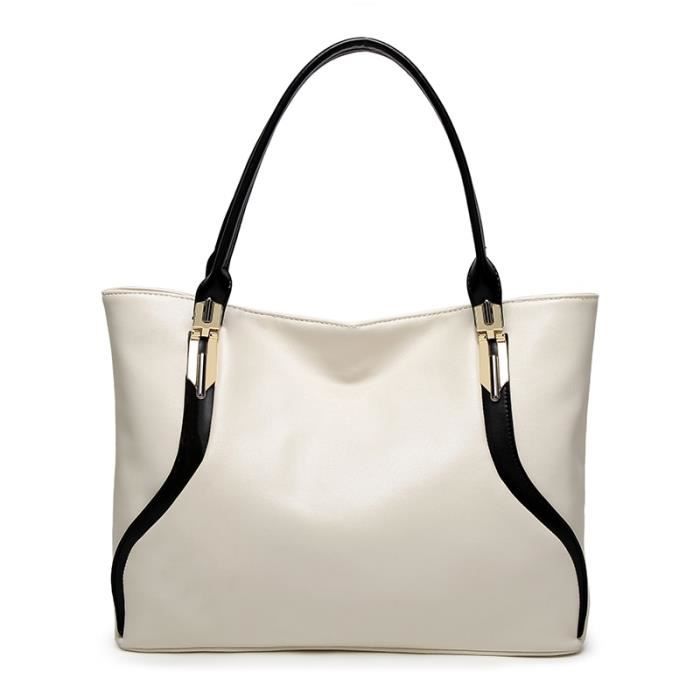 Sac bandoulière femme,Sac à main en cuir PU blanc pour femmes,sac à bandoulière de luxe Simple,fourre tout de grande - Type WHITE