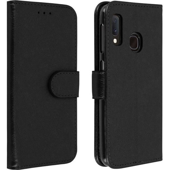 Housse Samsung Galaxy A20e Étui Porte-cartes Fonction Support noir Noir