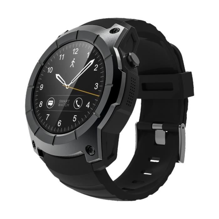Montre GPS connectée sport étanche IP66 cardiofréquencemètre S958 noire smartwatch android et ios