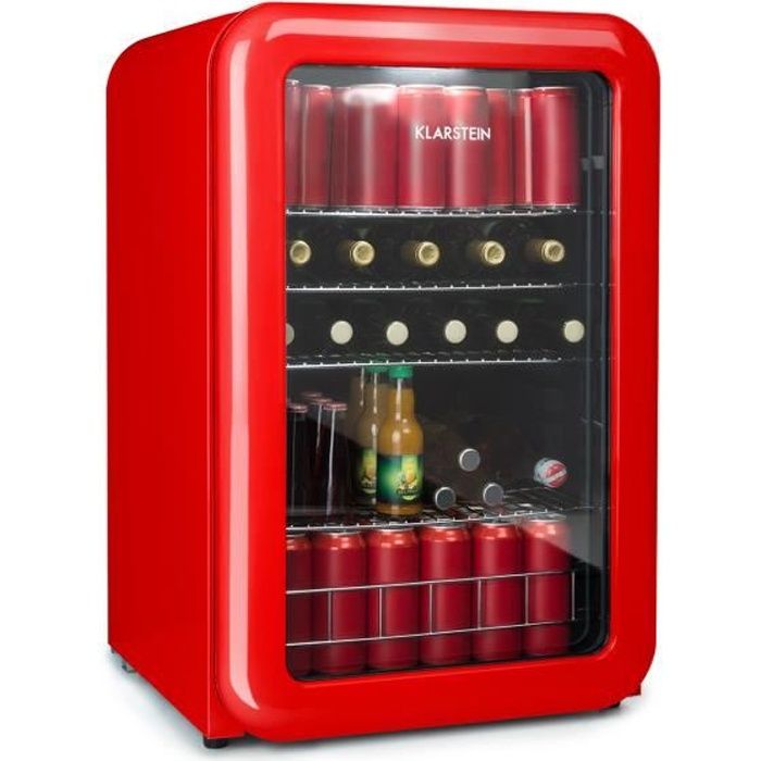 Réfrigérateur Minibar - Klarstein PopLife - 115 litres - Design rétro rouge