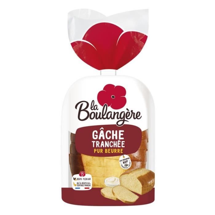 LA BOULANGERE - Gâche Tranchée Pur Beurre 400G - Lot De 4