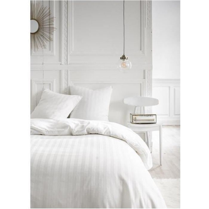 TODAY Parure de lit 220X240 2 personnes Percale uni blanc PREMIUM TODAY