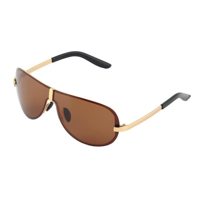 100% UV400 Vêtements pour hommes design de mode objectif Tendance lunettes de soleil polarisées pour voyager-marron