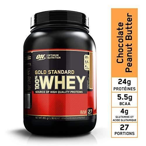 Optimum Nutrition Gold Standard 100% Whey Protéine en Poudre avec Whey Isolate, Proteines Musculation Prise de Masse, Chocolat