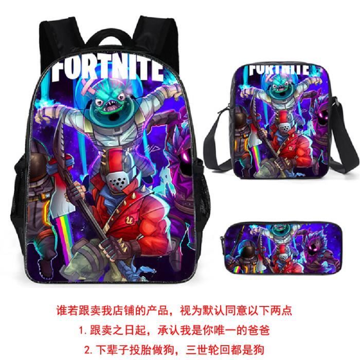 3 Pack Sac à Dos Sac d'ordinateur, Fortnite Sac à Dos d'impression Sac à Dos Bookbag Femmes Sac porté Dos Scolaire B3