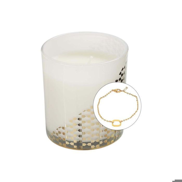 Bougie parfumée avec bijoux surprise 8 cm Blanc et or Blanc Et Or
