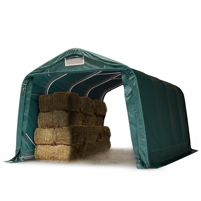 Tente de pâturage 3,3x4,8 m, PVC d'env. 550g/m² d'épaisseur, vert foncé, terre