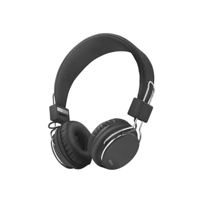 TRUST Casque Ziva avec micro sur-oreille Bluetooth - Noir