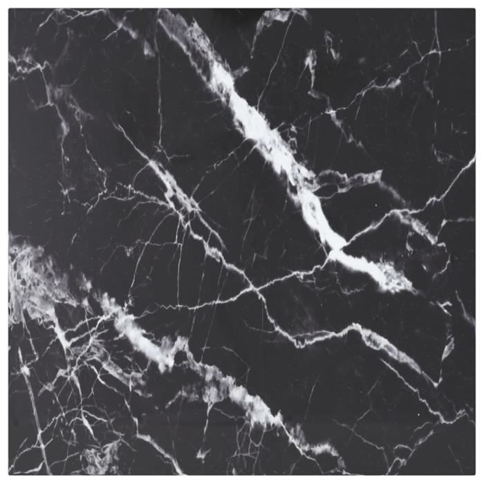 Dessus de table Noir 60x60 cm 6mm Verre trempé et design marbre 322271