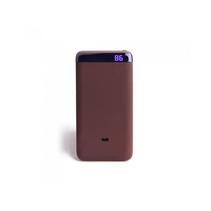Batterie de secours 10 000 mAh avec USB-C WE Marron