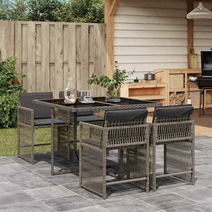 vidaXL Ensemble à manger de jardin 4 pcs - vue 2