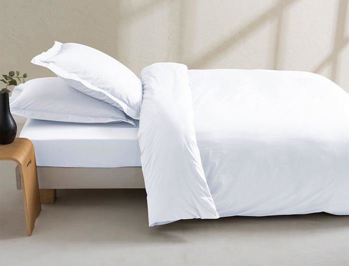 Housse de Couette - 100% Coton - Blanc - 140 x 200 cm - Hypoallergénique - Lavable en machine