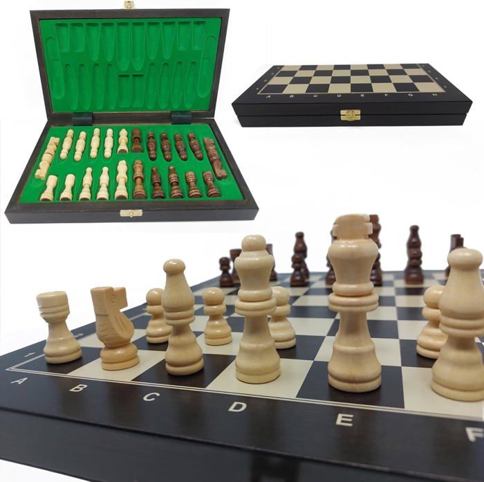 UCAMP Jeu D'échecs 3 En 1 Magnétique En Bois – Pliable, De Voyage – 29x29cm – Parfait Pour Famille, Adultes Et Enfants – Stratégie Et Fun Partout