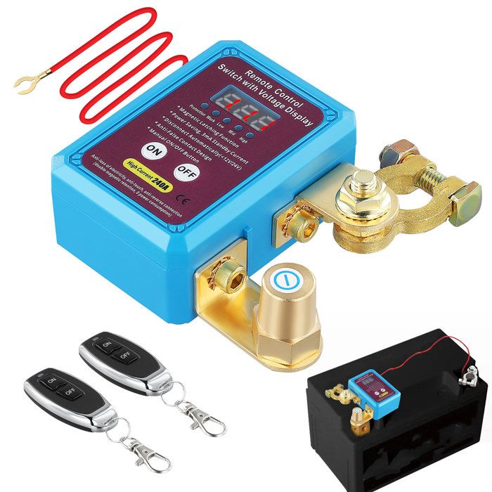 Coupe Circuit Batterie 12v Coupe Batterie Voiture 240A avec 2 télécommandes Interrupteur Darrêt Automatique pour VoitureBateau