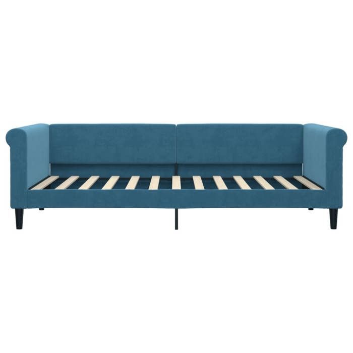 Lit banquette 2 places - Canapé/Lit de repos - multifonctionnel - bleu 90x200 cm velours CAL9184277