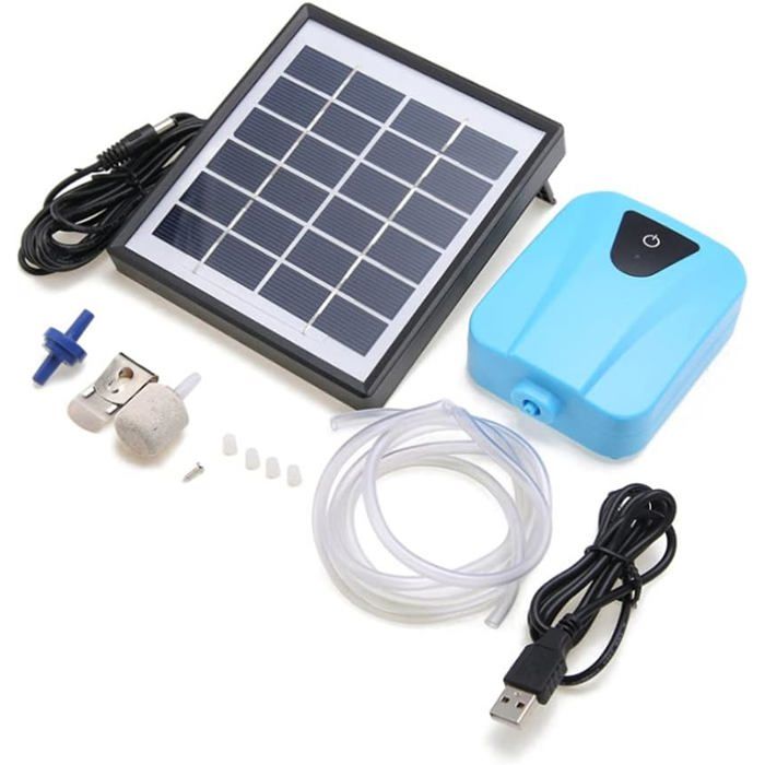 Comparer les prix de Aérateur solaire pour étang pompe à oxygène pompe à air pour bassin de jardin,, aquarium (Bleu)