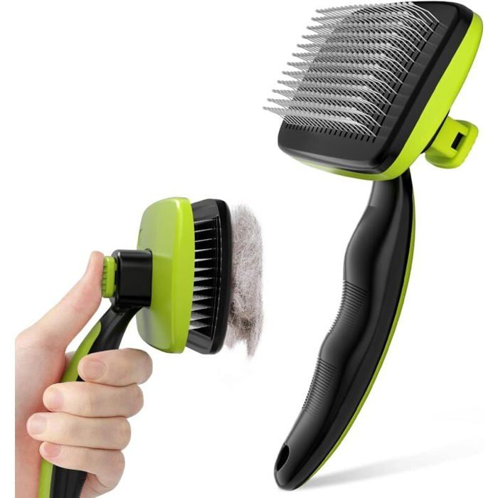 Comparer les prix de Pecute Brosse Autonettoyante pour Chien Chat Poils Longs et Courts Enlvement Efficace en Un Clic jusqu 95 des Poils Morts YYV