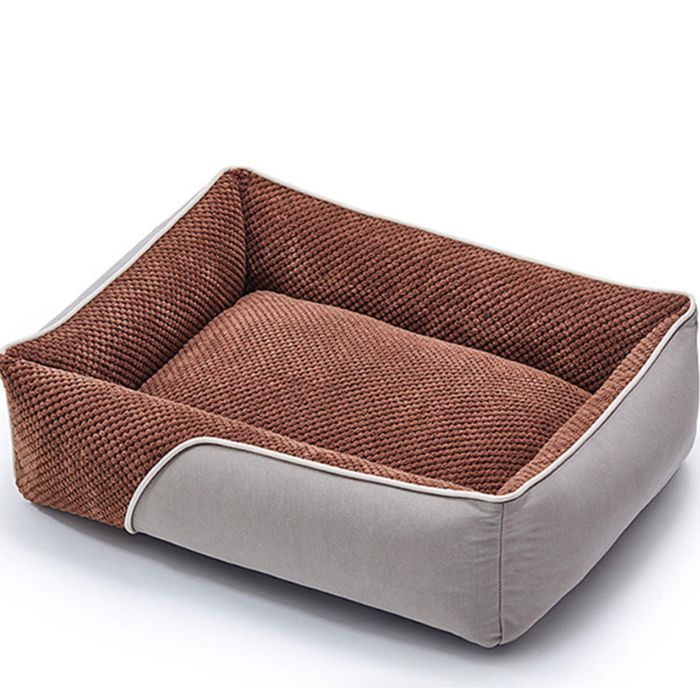 Lit pour Chien Lavable Antidérapant Panier Duveteux Taille Moyenne et Petite avec Coussin Confortable 55*45*18CM multicol CORBEILLE