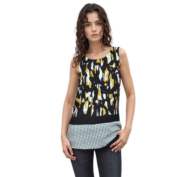 Tunique Élégante à Imprimés Multicolores pour Femme, Col Rond et