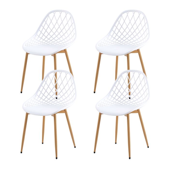 EGGREE Lot de 4 Chaise scandinave avec Pieds en métal
