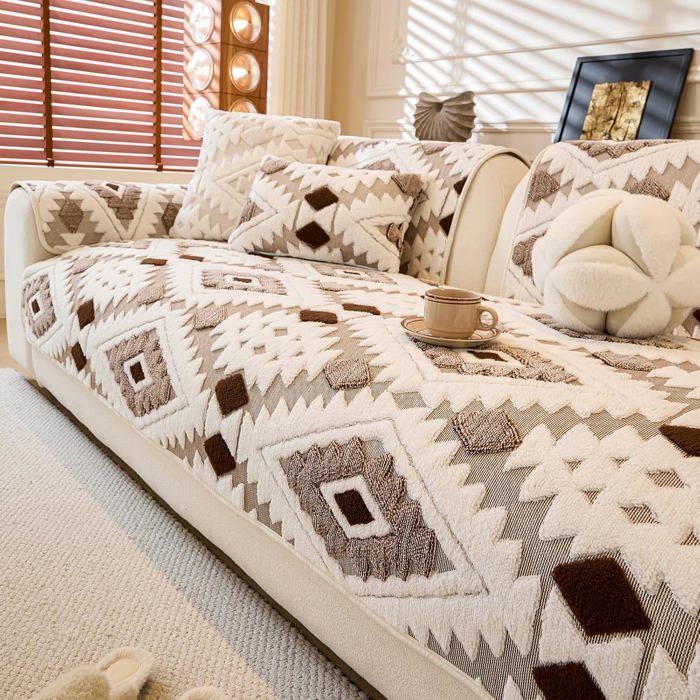 MHY® Coussin de canapé et coussin de dos pour chiens lavable et anti-dérapage 90x160 cm Café