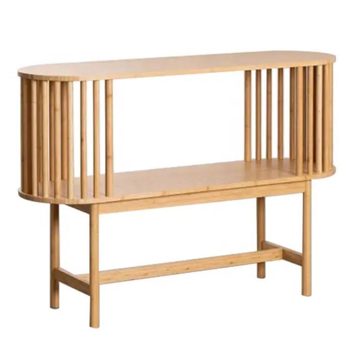 Table console - Divit SR90 - Bambou - 2 étagères - 100 x 40 x 60 cm