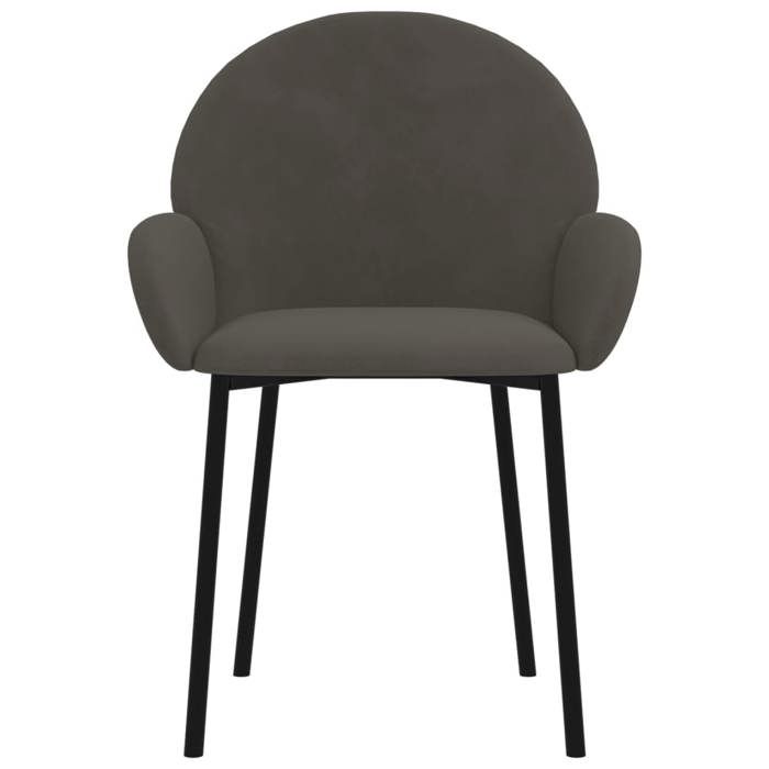 Chaises cuisine(2 pcs) - Gris - Chaises à manger - 2 personnes - Gris foncé Velours 58x57x78.5 cm F3258